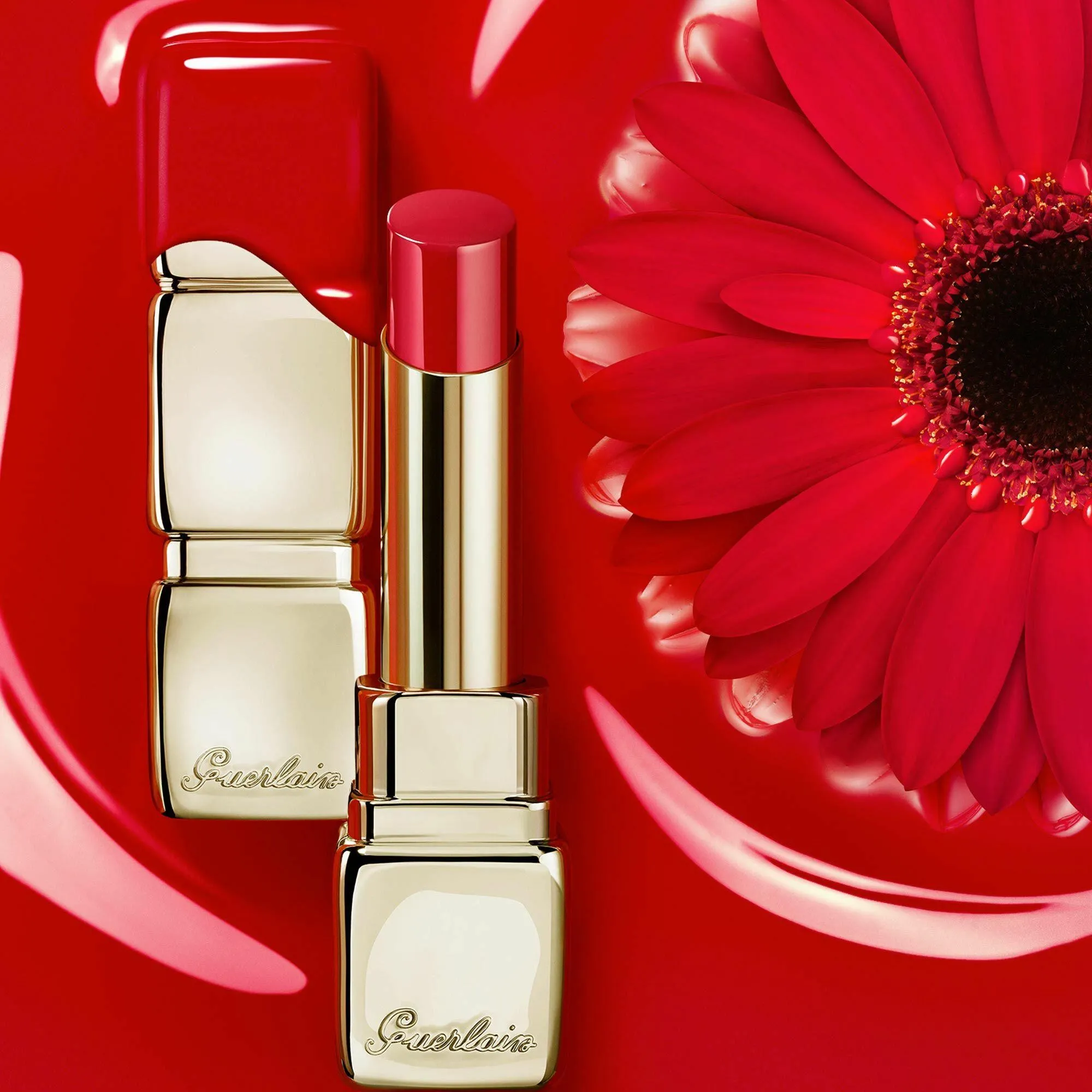  GUERLAIN   KissKiss Shine Bloom - Rossetto lucido con 95 di ingredienti di origine naturale |  - 229 PETAL BLUSH