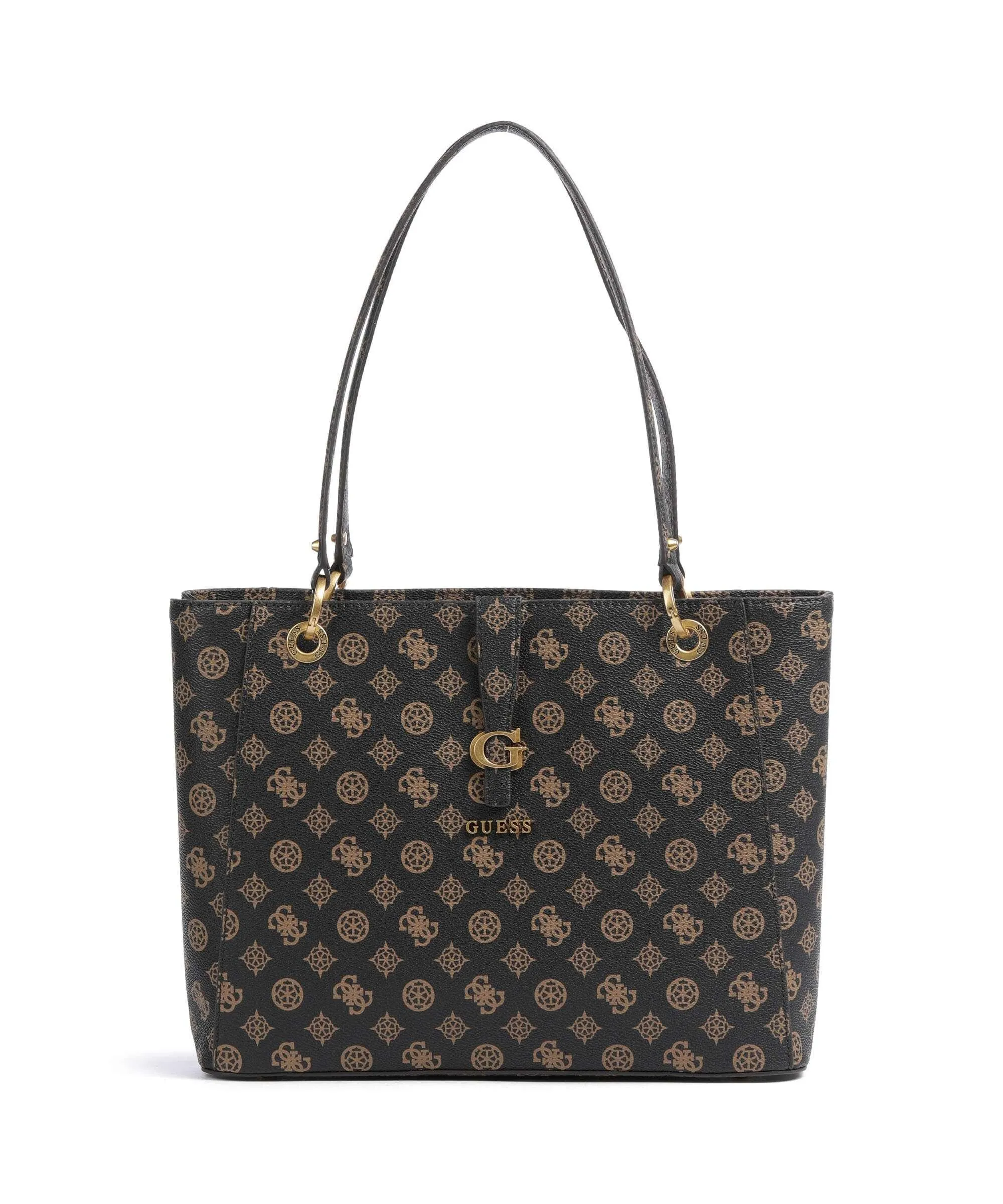  Guess Kuba Borsa shopper pelle sintetica marrone scuro  