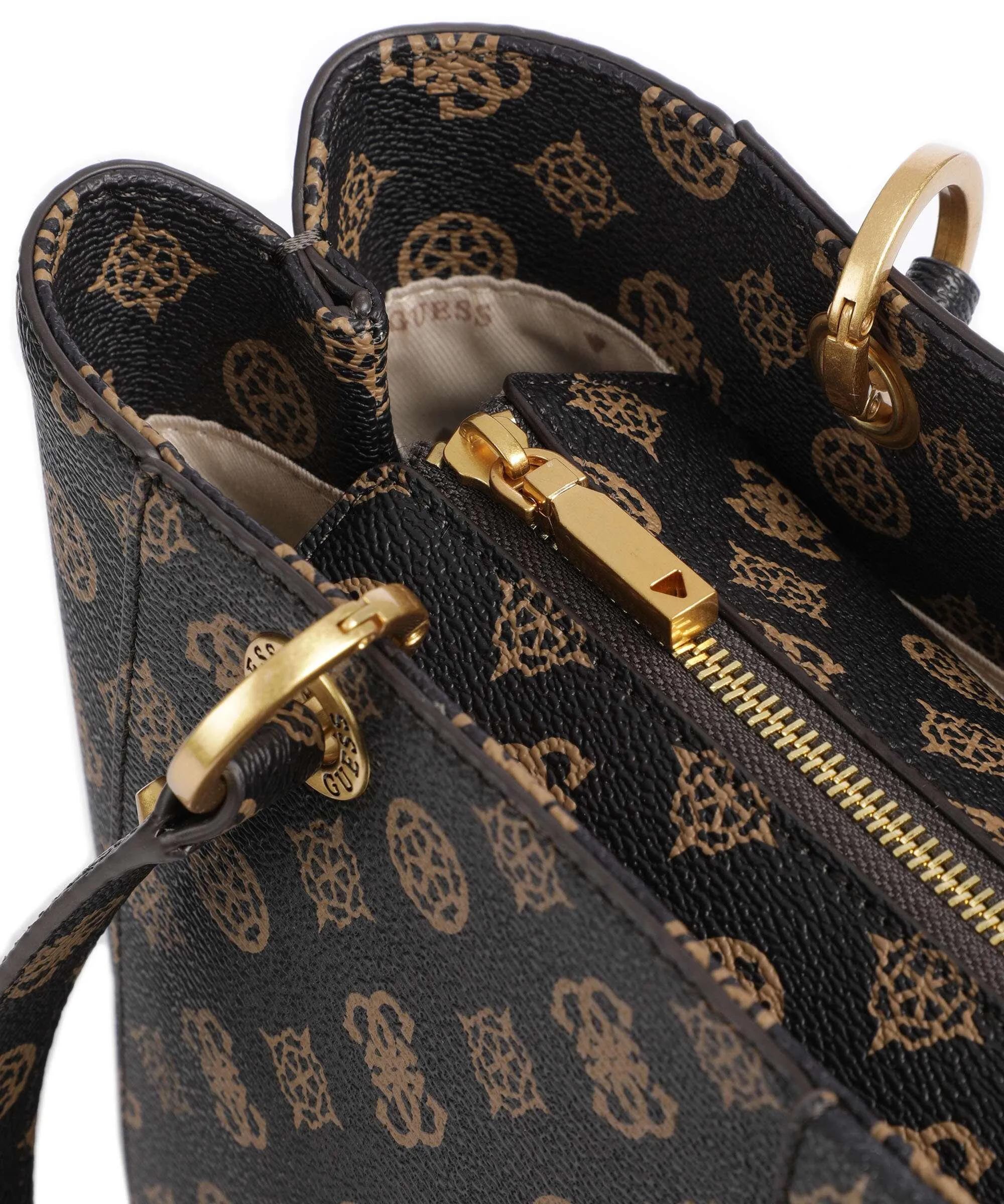  Guess Kuba Borsa shopper pelle sintetica marrone scuro  