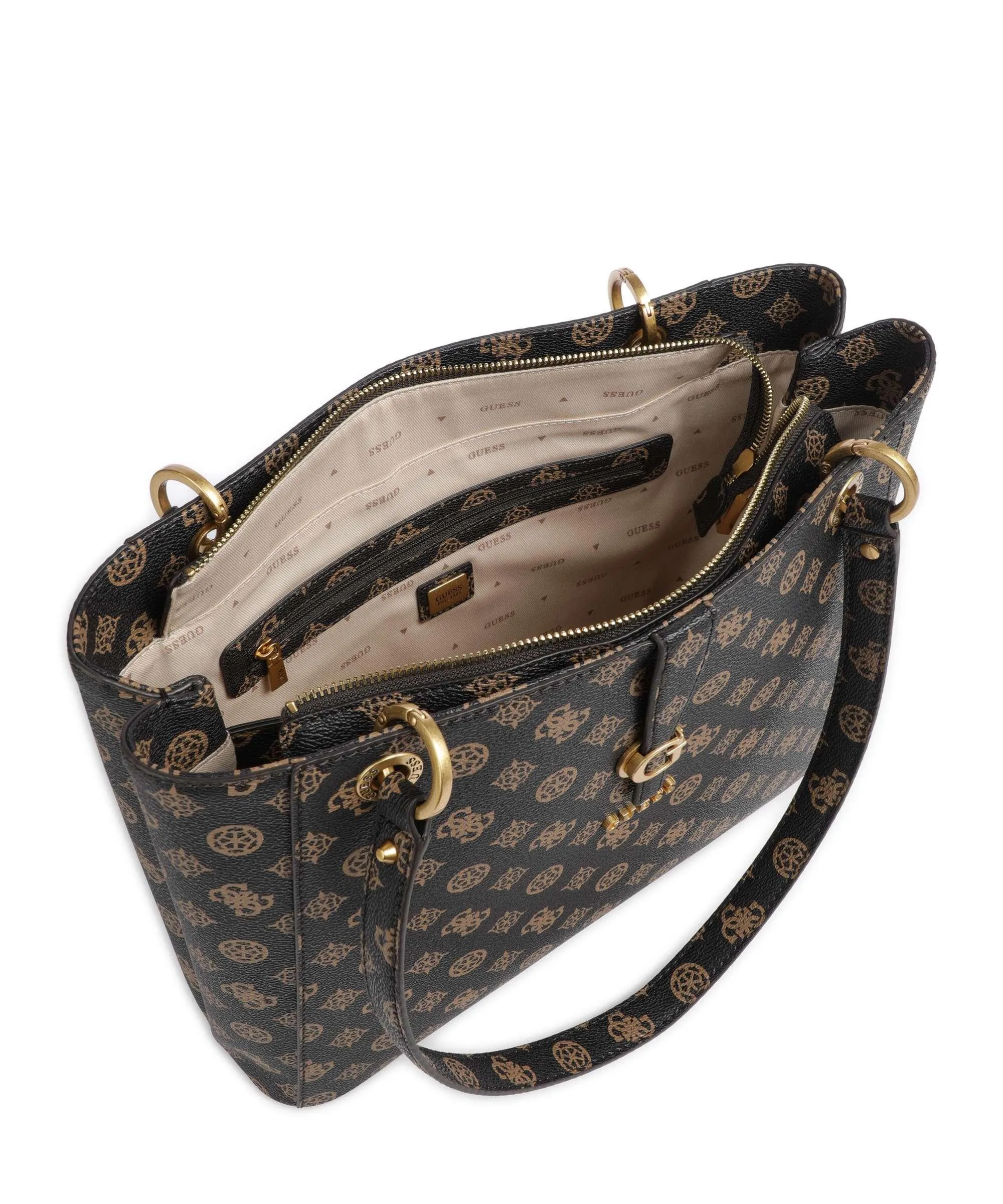  Guess Kuba Borsa shopper pelle sintetica marrone scuro  