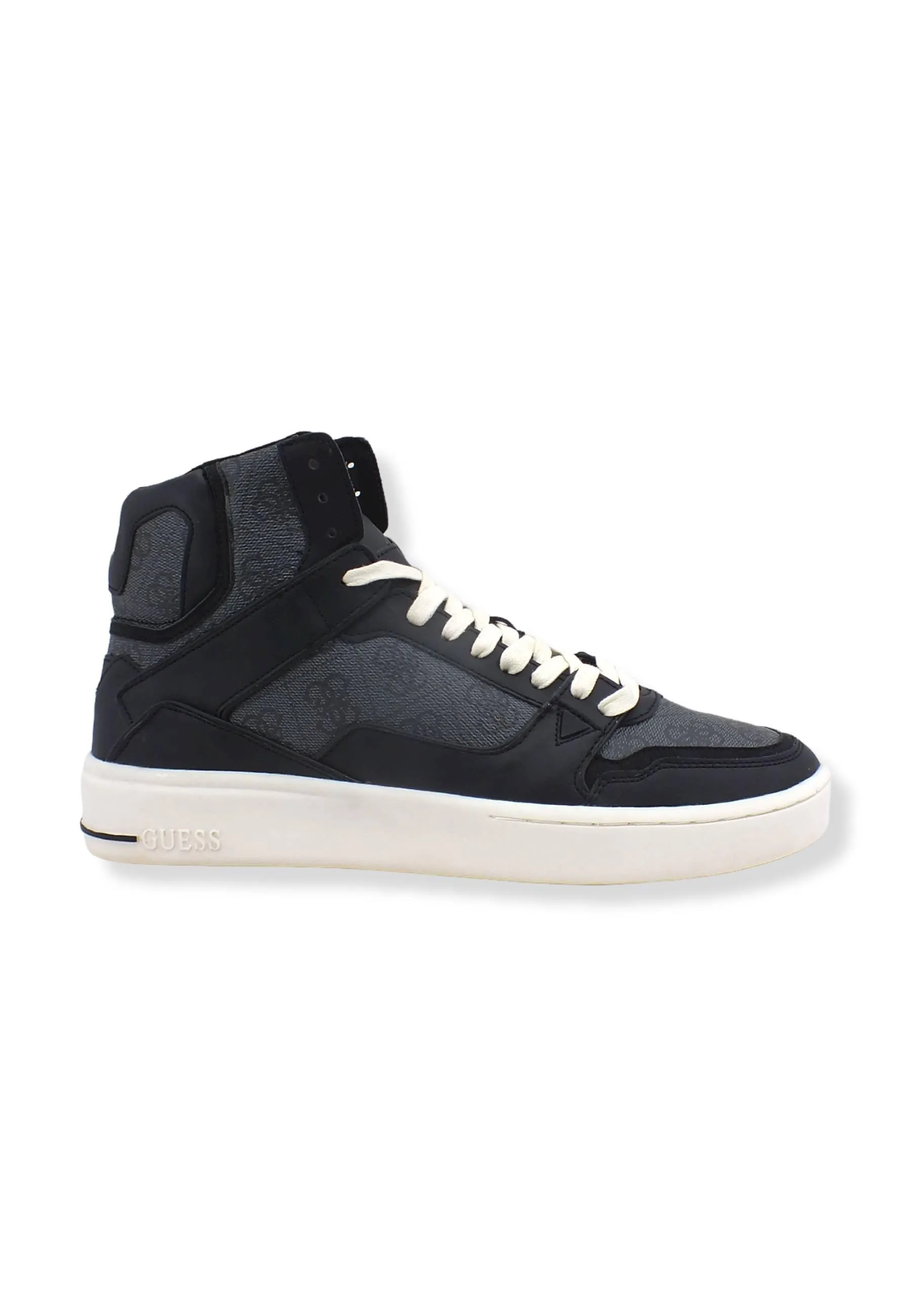 GUESS Sneaker Hi Bicolor Loghi Uomo Black Coal FM7VBMELL12