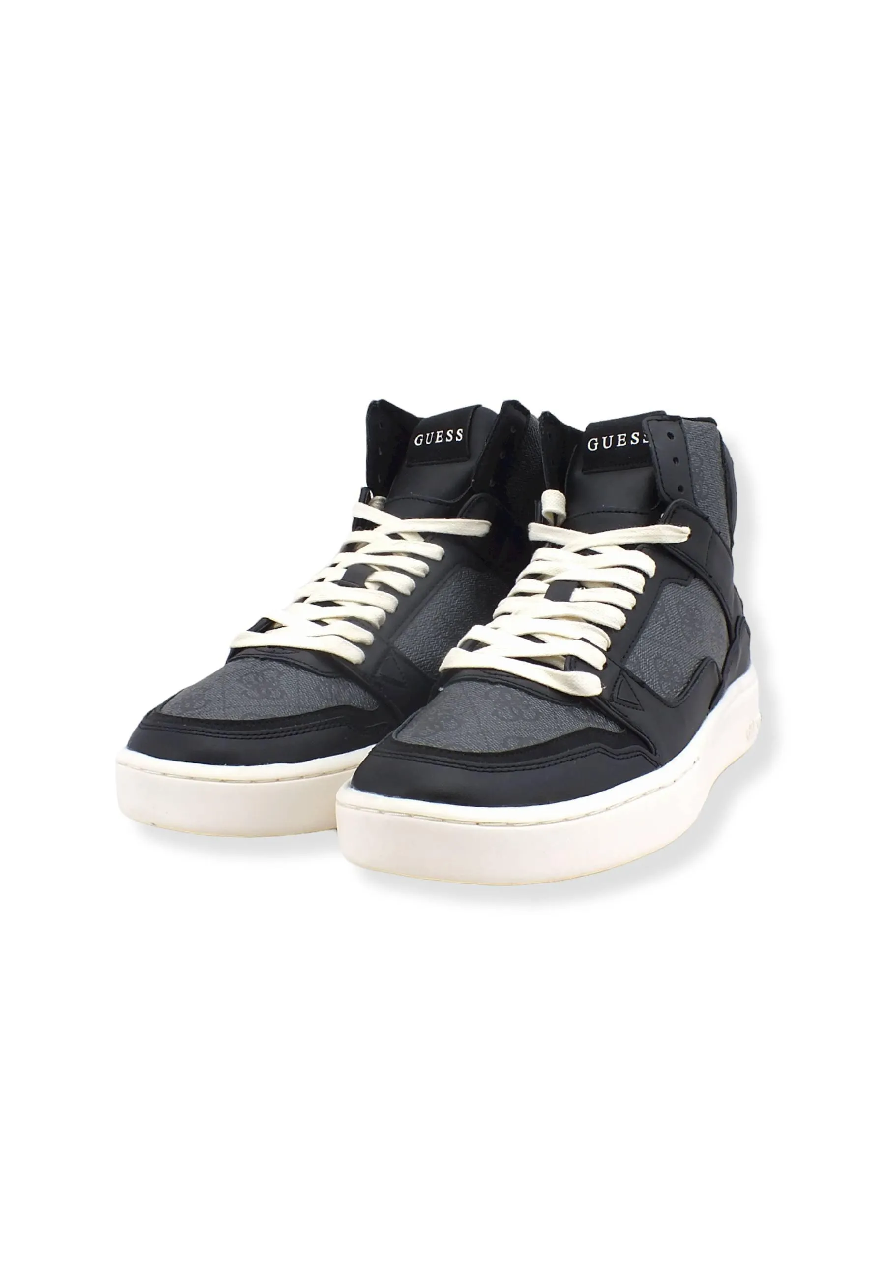 GUESS Sneaker Hi Bicolor Loghi Uomo Black Coal FM7VBMELL12
