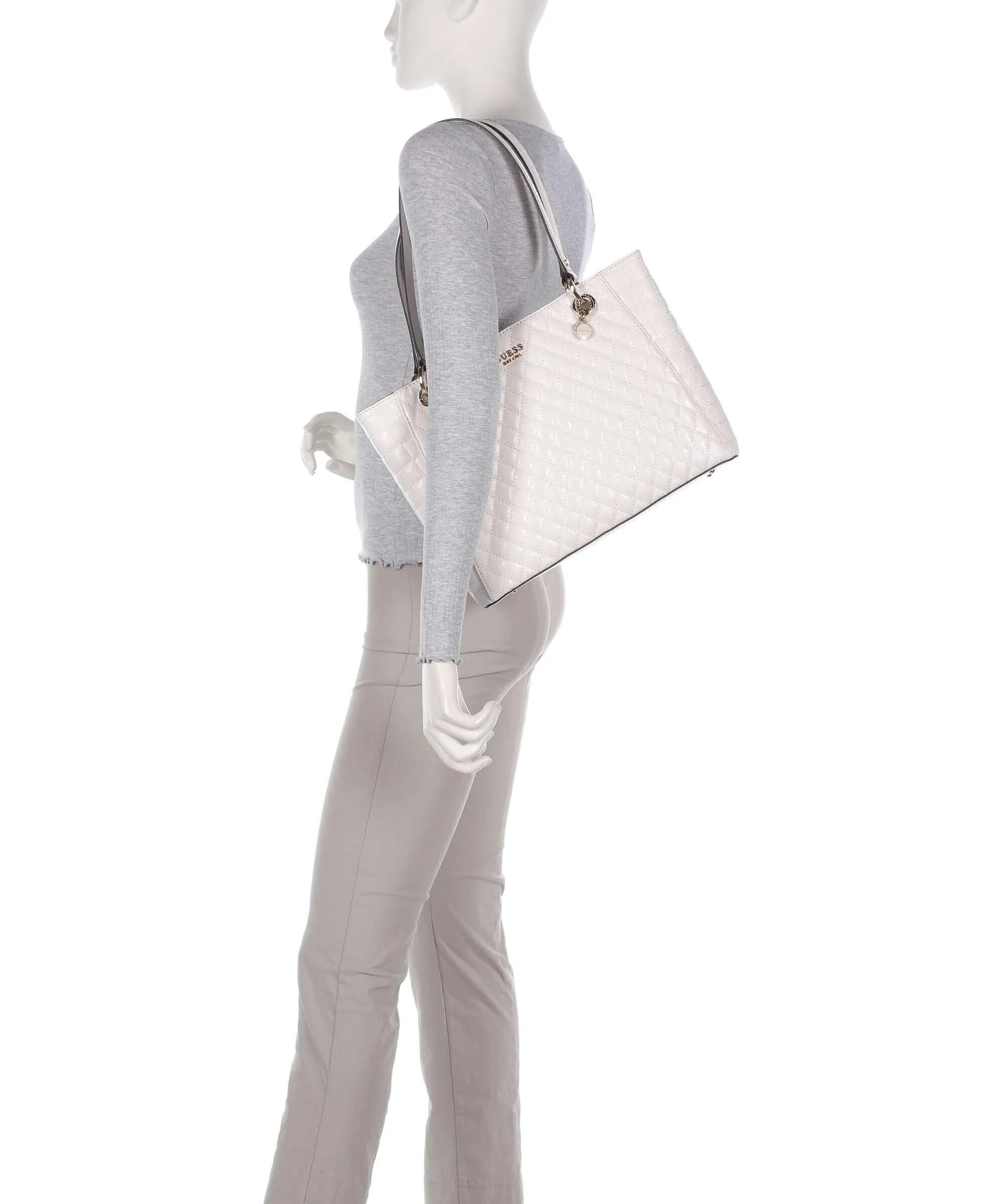  Guess Yarmilla Borsa shopper pelle sintetica bianco  