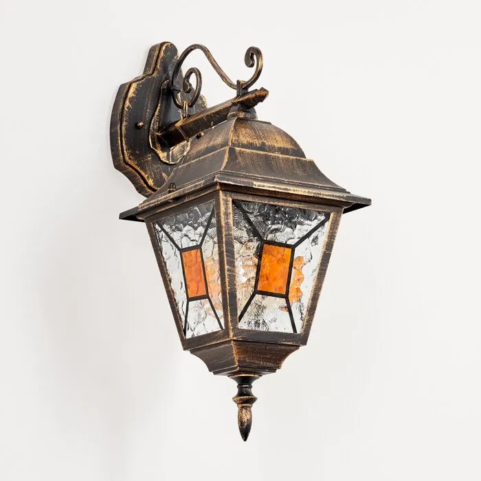 Halla Applique da esterno Antichizzato, Oro, Nero, 1-Luce