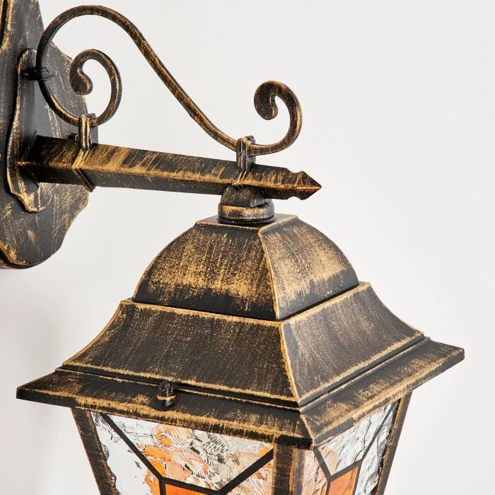Halla Applique da esterno Antichizzato, Oro, Nero, 1-Luce