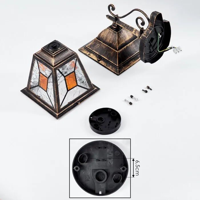Halla Applique da esterno Antichizzato, Oro, Nero, 1-Luce
