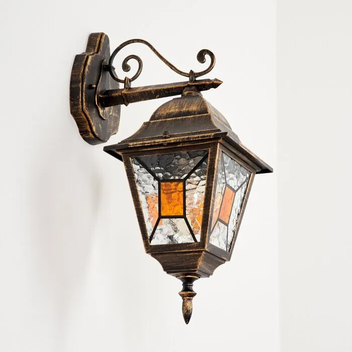 Halla Applique da esterno Antichizzato, Oro, Nero, 1-Luce