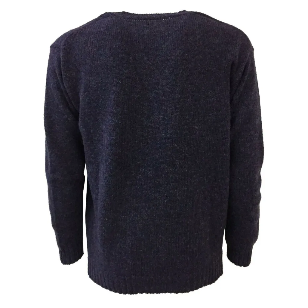 HAWICO Maglia uomo girocollo mod BURNSIDE N 100% lana shetland melange MADE IN SCOTLAND