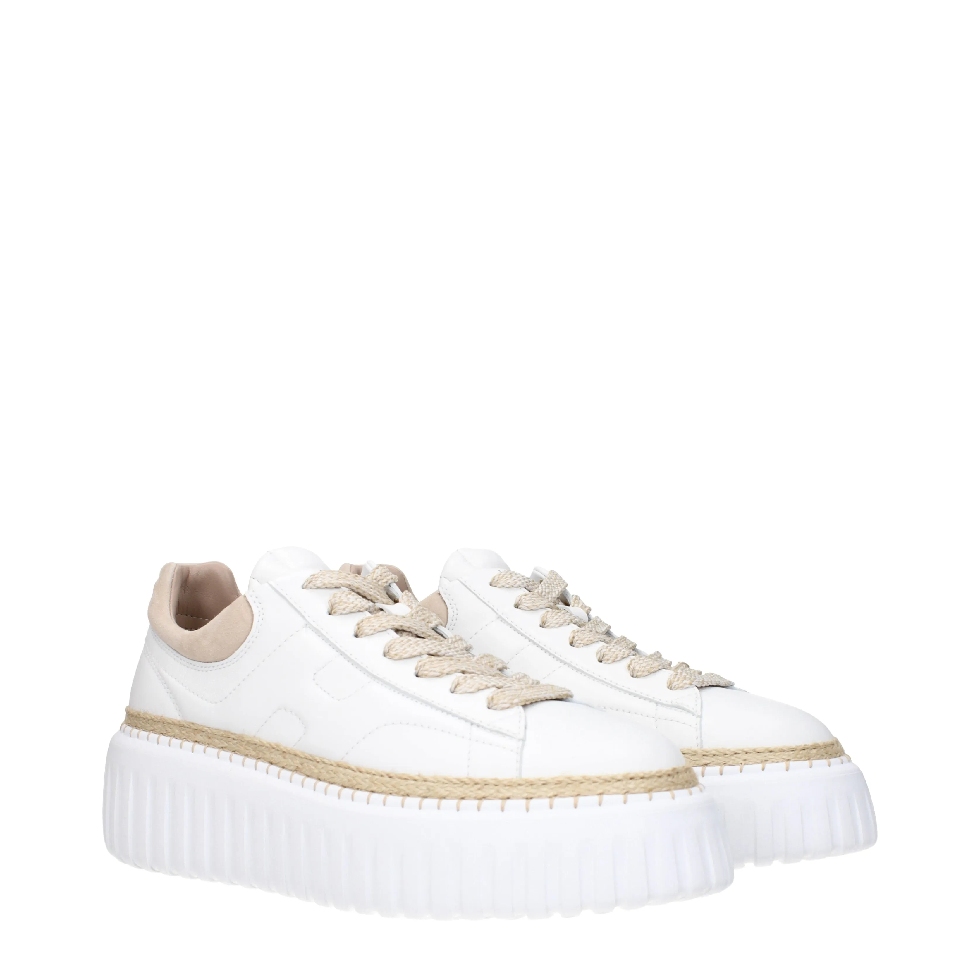 Hogan Sneakers H stripes Donna Pelle Bianco/Avorio