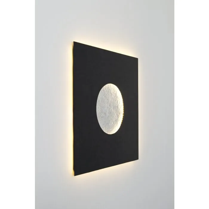 Holländer LUNA QUADRAT GROSS Applique LED Marrone, Nero, Argento, 1-Luce