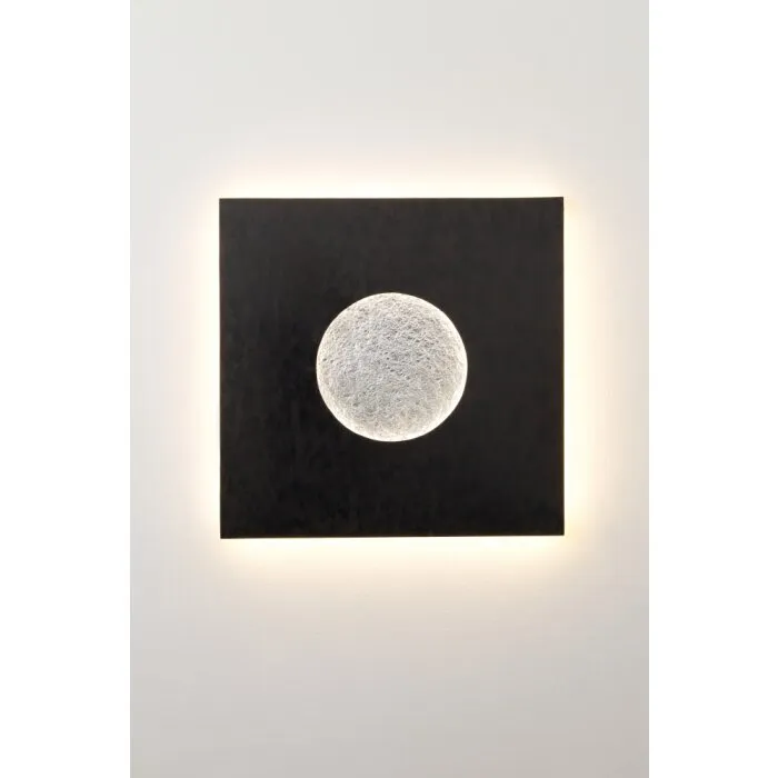Holländer LUNA QUADRAT GROSS Applique LED Marrone, Nero, Argento, 1-Luce