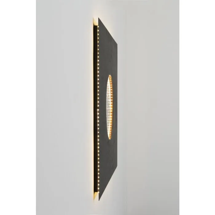 Holländer LUNA QUADRAT GROSS Applique LED Marrone, Nero, Argento, 1-Luce