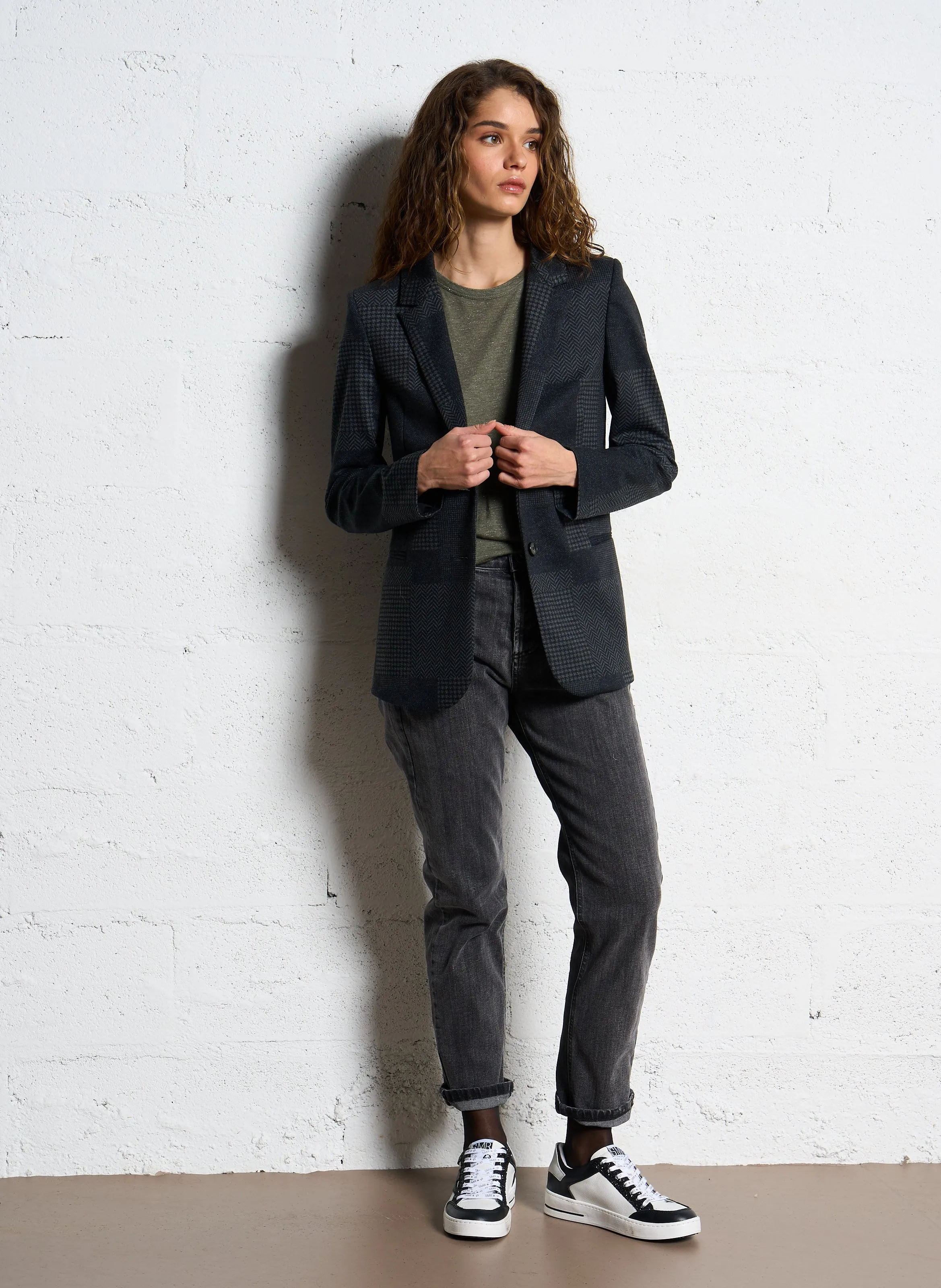  IKKS   Giacca tailleur taglio dritto stampata | Grigio