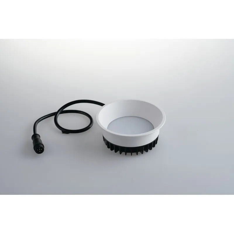 Incasso LED dc24v bianco in alluminio 12w 1120lm rgbw 12x12x4,7cm