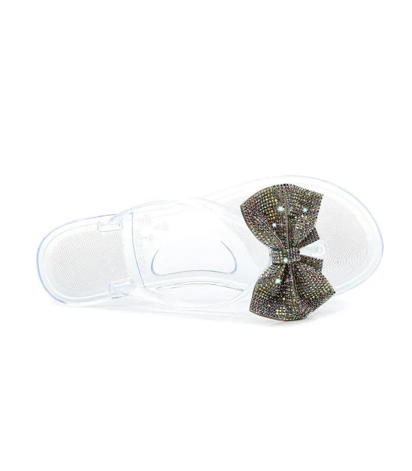 Infradito strass bow