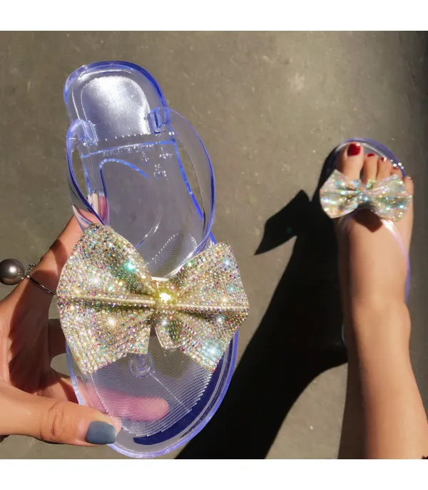 Infradito strass bow