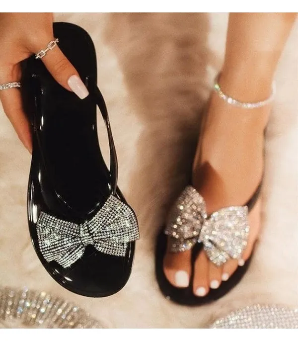 Infradito strass bow