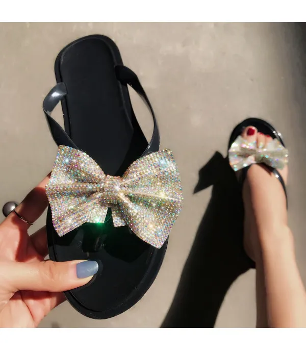 Infradito strass bow