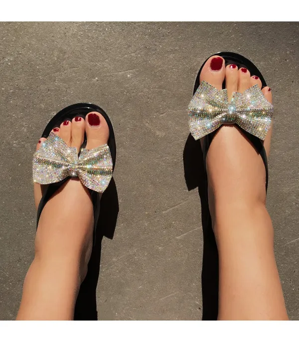 Infradito strass bow
