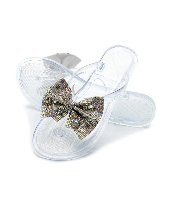 Infradito strass bow