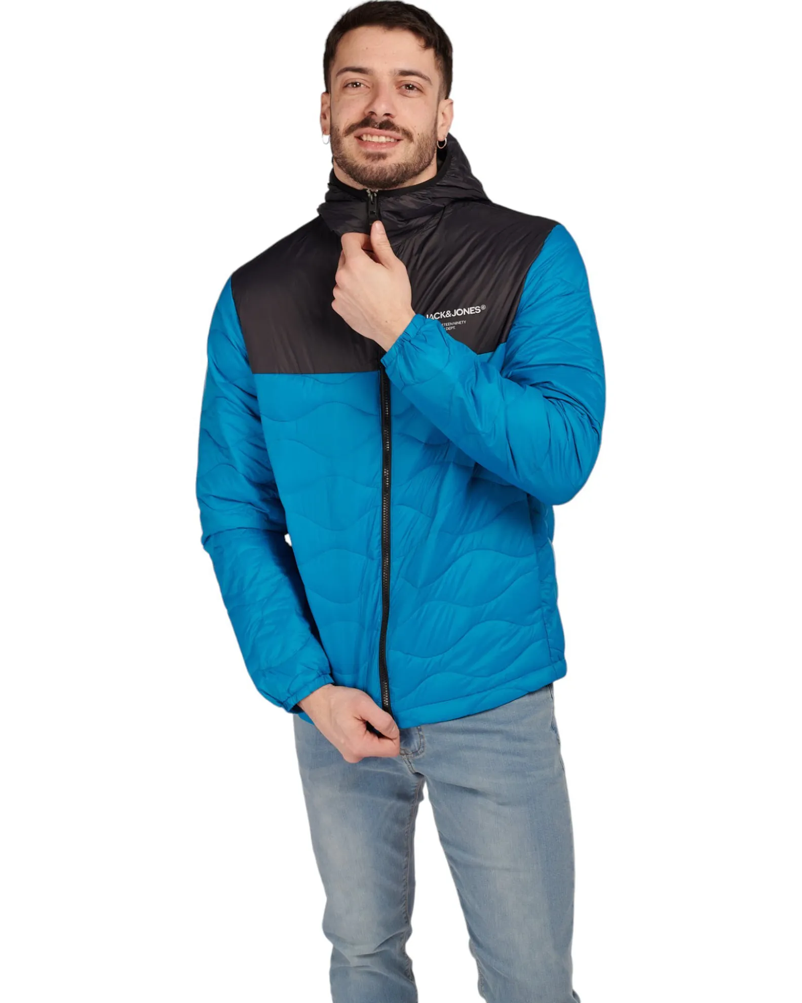 JACK & JONES - GIACCA 100 GRAMMI UOMO BICOLORE AZZURRO E NERO                                            Previous productGOLA - 