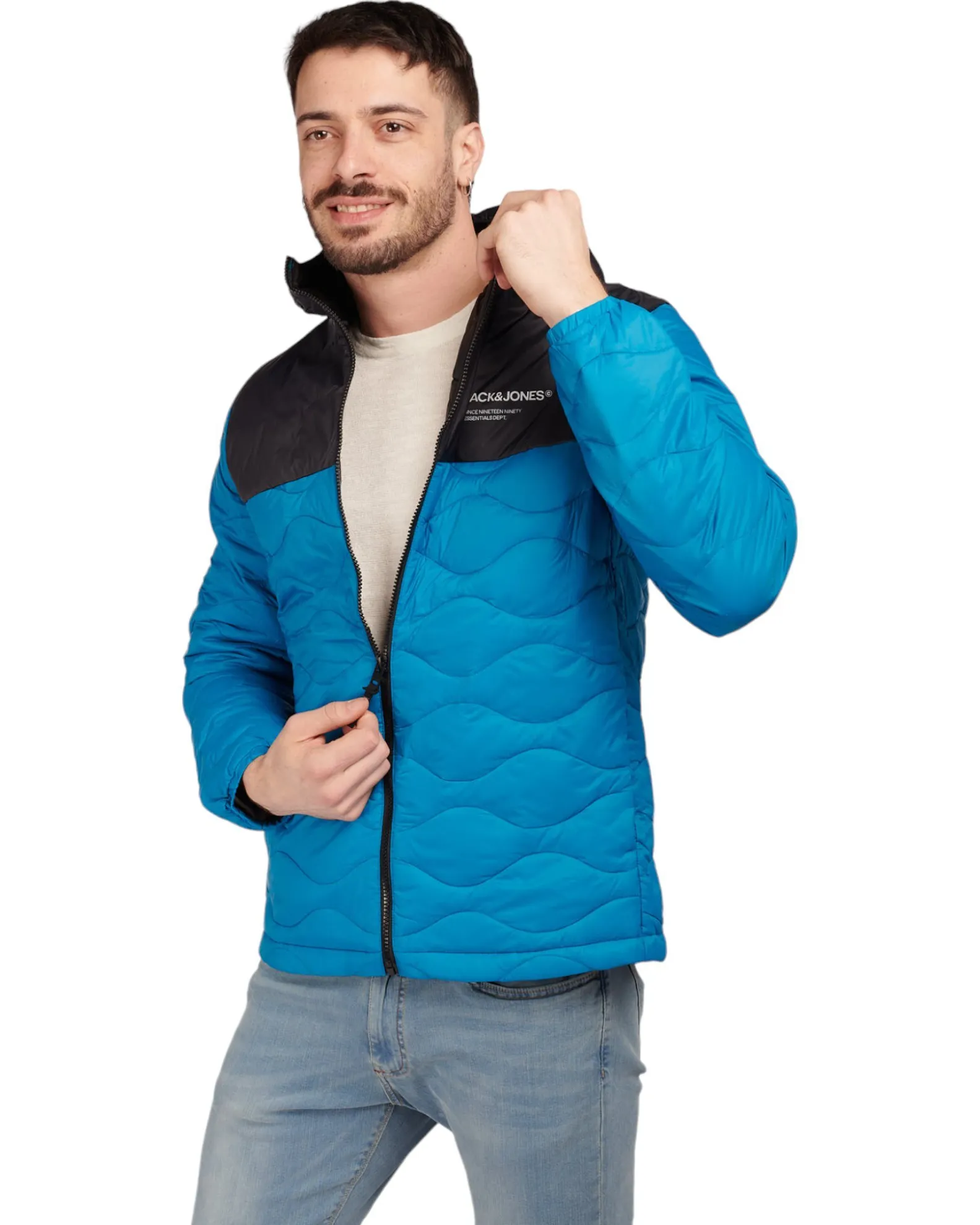 JACK & JONES - GIACCA 100 GRAMMI UOMO BICOLORE AZZURRO E NERO                                            Previous productGOLA - 