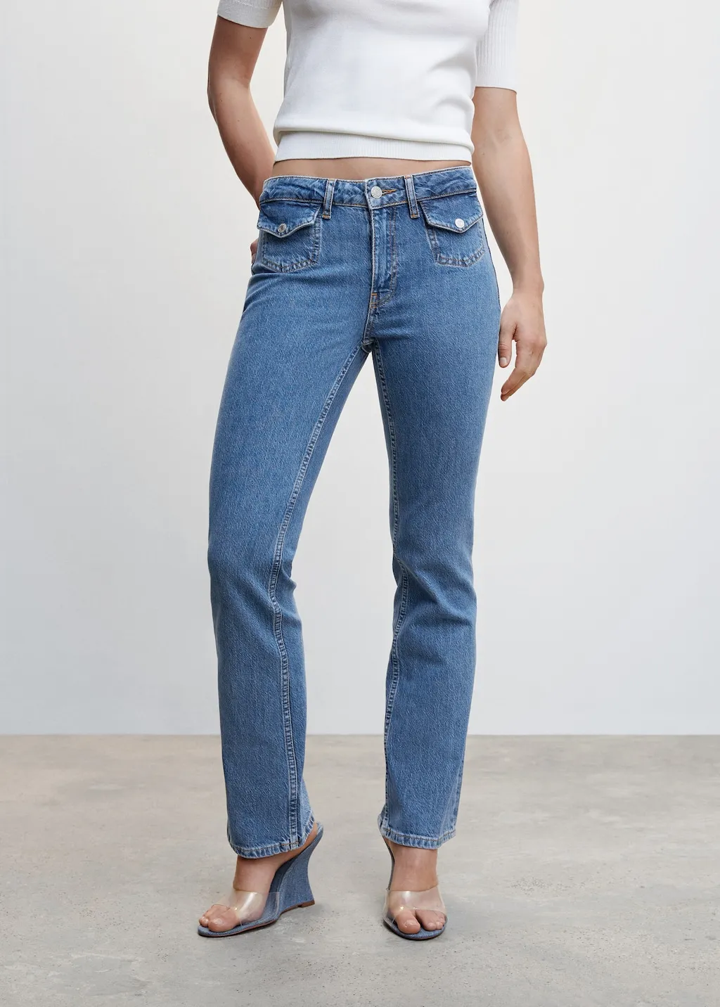 Jeans flare tasche