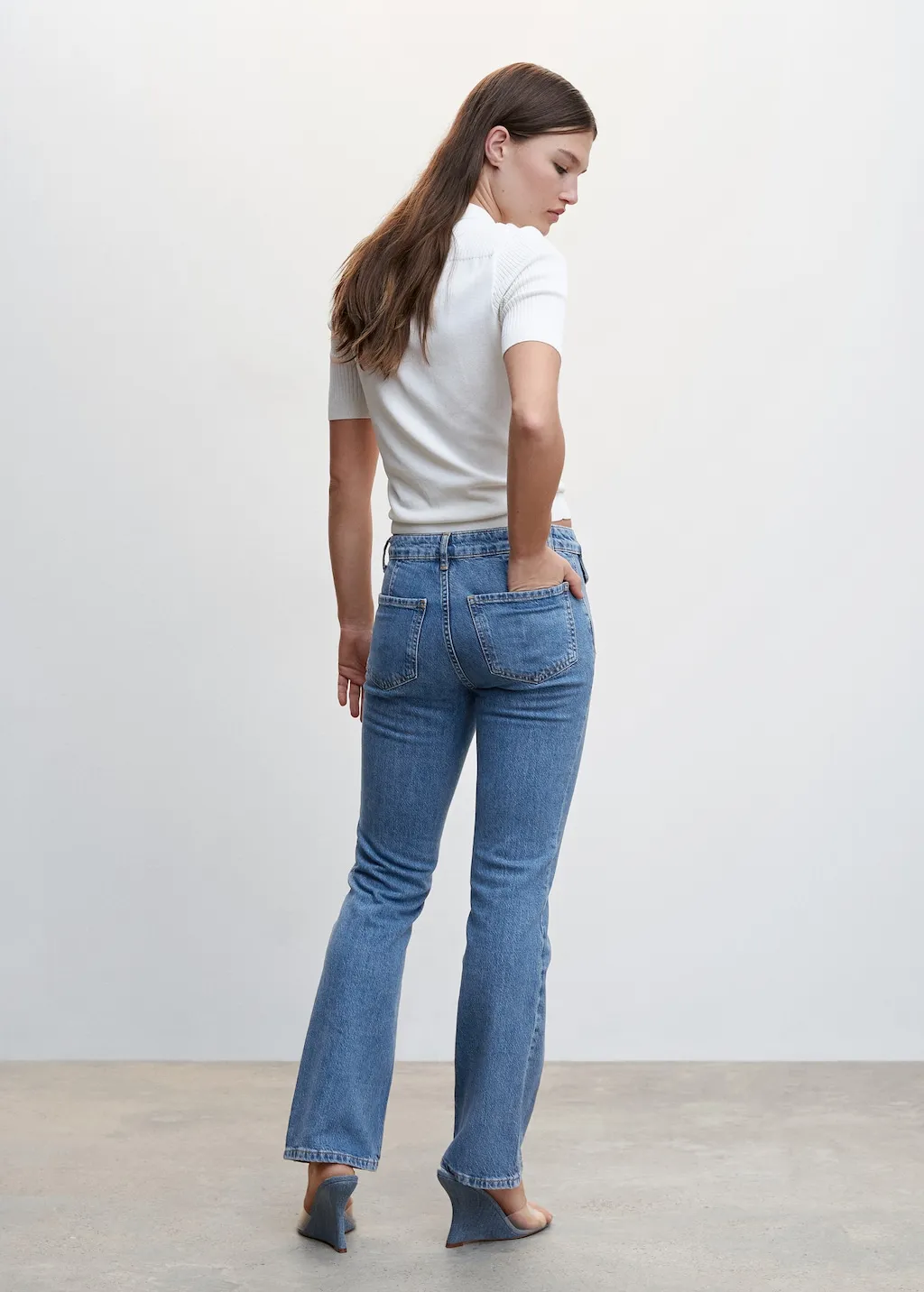 Jeans flare tasche