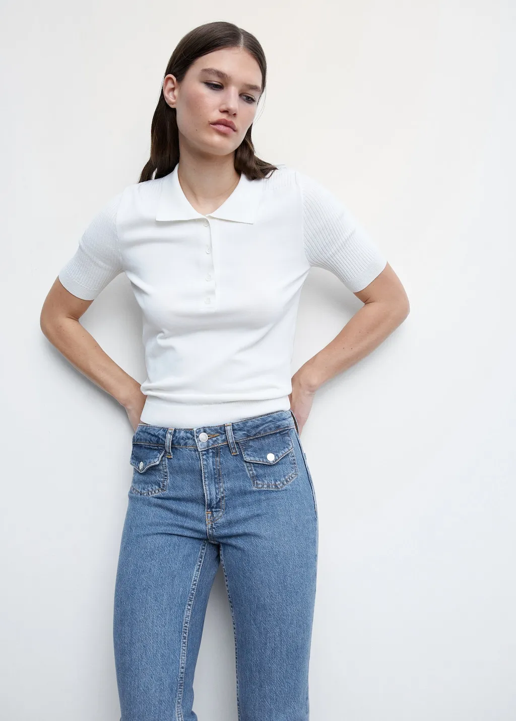 Jeans flare tasche