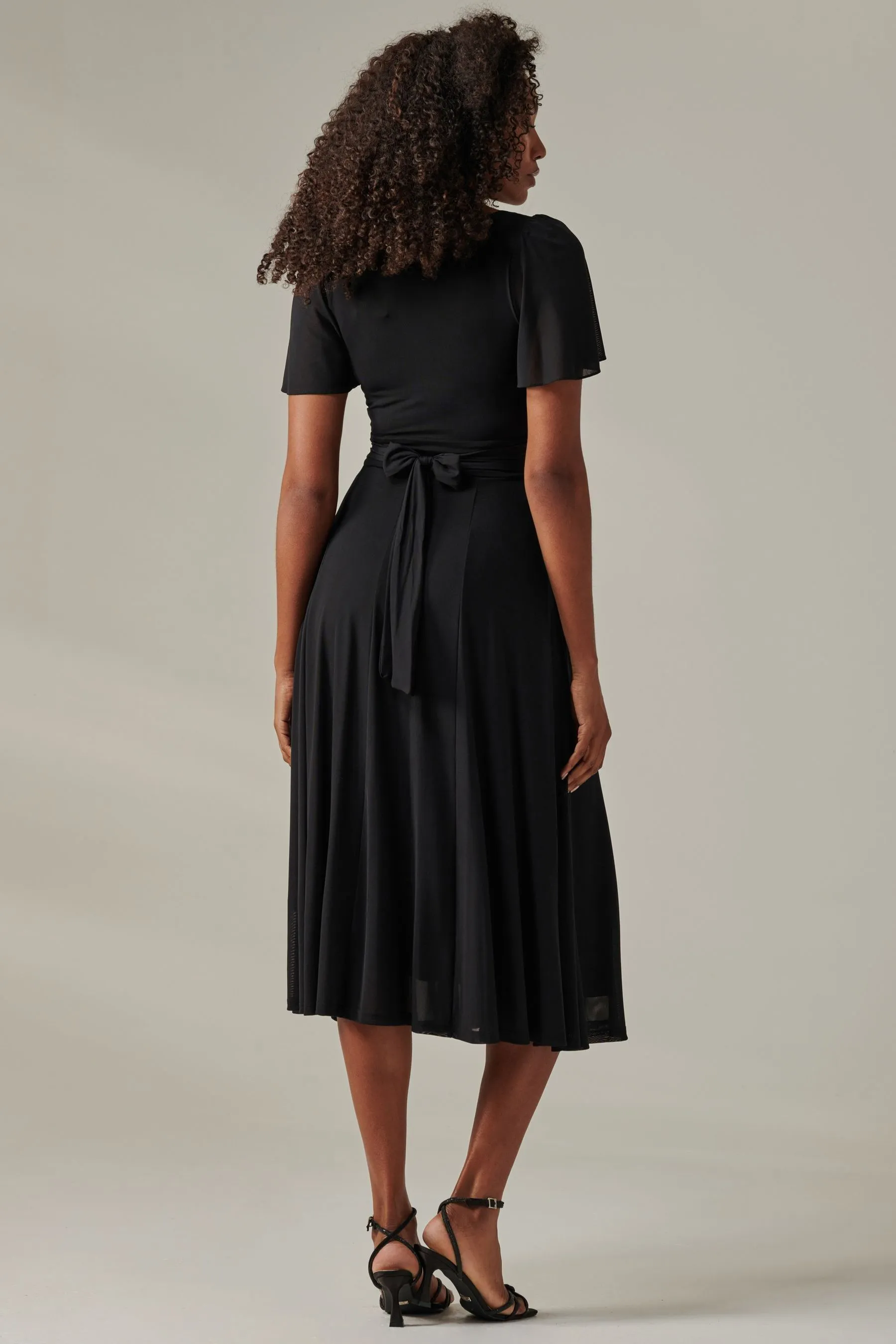 Jolie Moi Ayla Plain Mesh Maxi Dress    