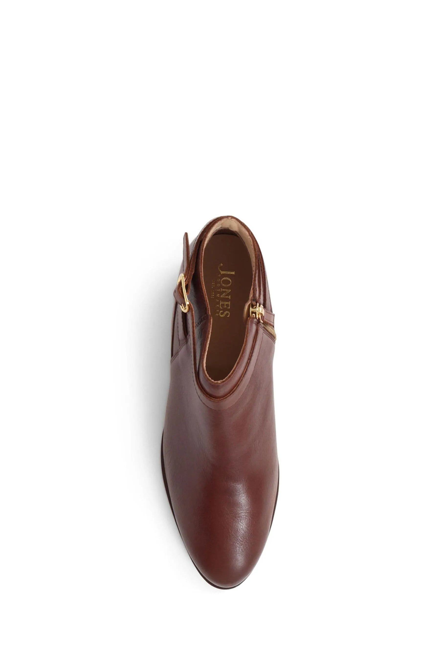 Jones Bootmaker Cream - Stivali alla caviglia in pelle con tacco e motivo fairlop