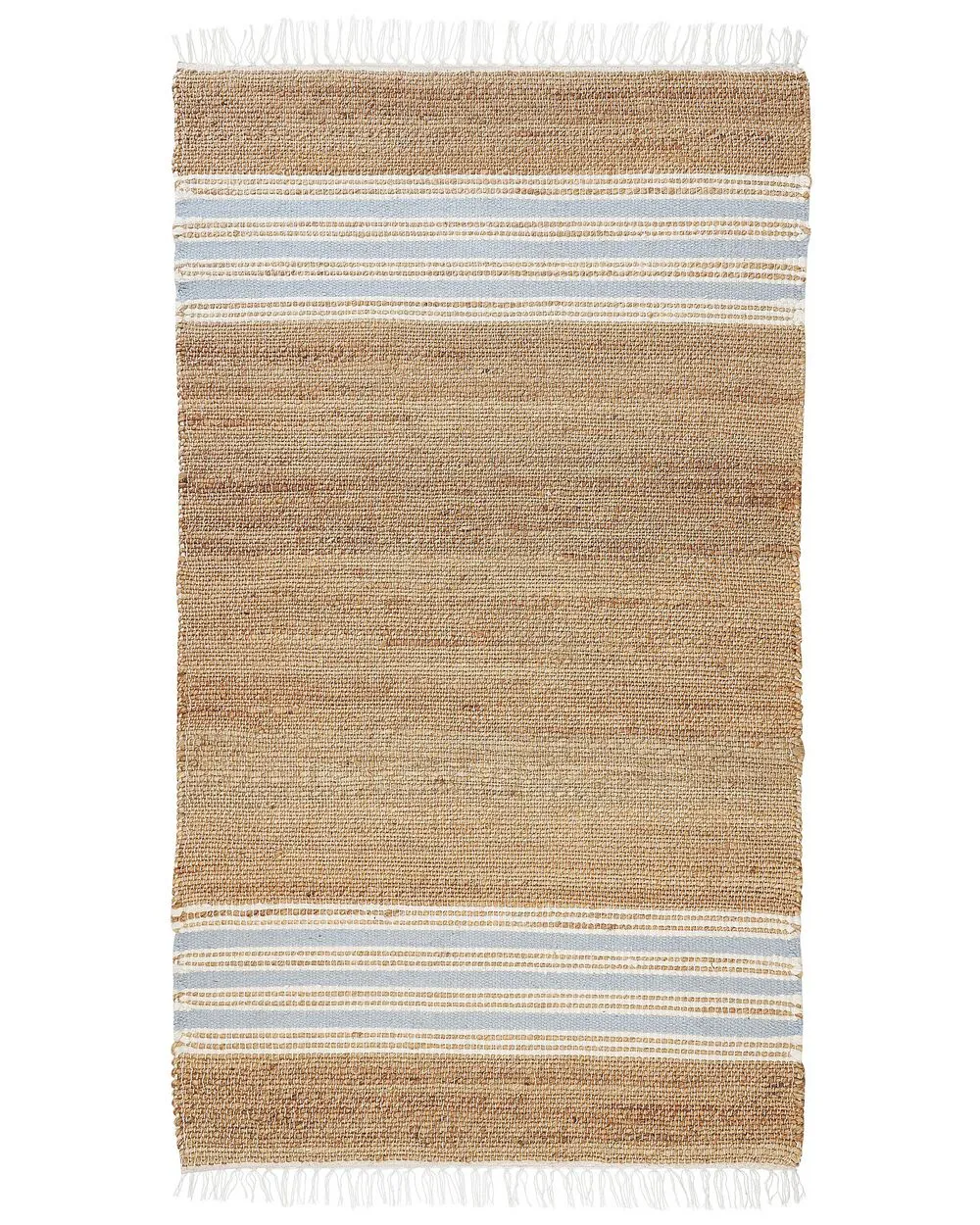 Jute Area Rug 80 x 150 cm Beige and Light Blue MIRZA
