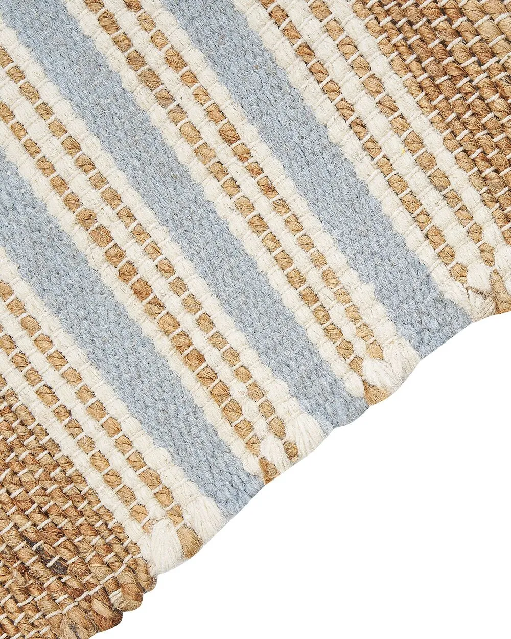 Jute Area Rug 80 x 150 cm Beige and Light Blue MIRZA