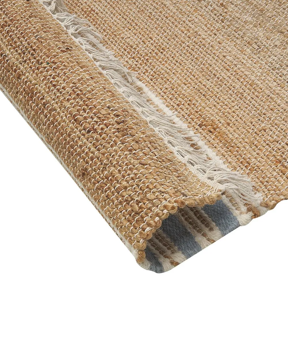 Jute Area Rug 80 x 150 cm Beige and Light Blue MIRZA