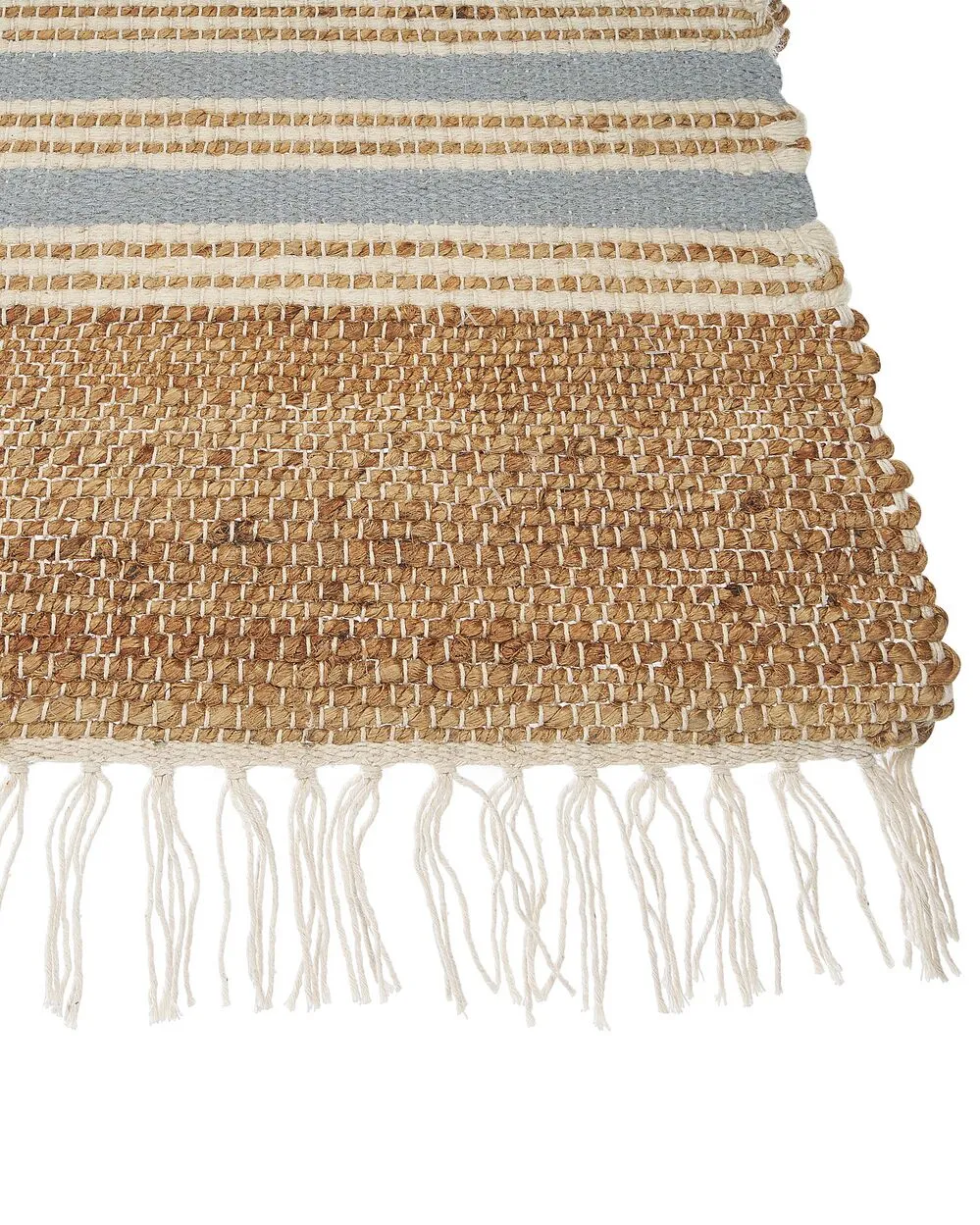 Jute Area Rug 80 x 150 cm Beige and Light Blue MIRZA
