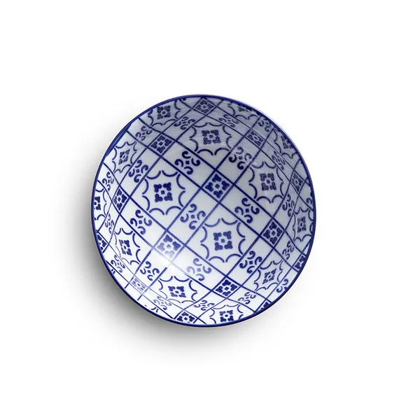 Kaleidos Linea COIMBRA - set 6 coppette cm 13 x H 6,5, bianco/blu