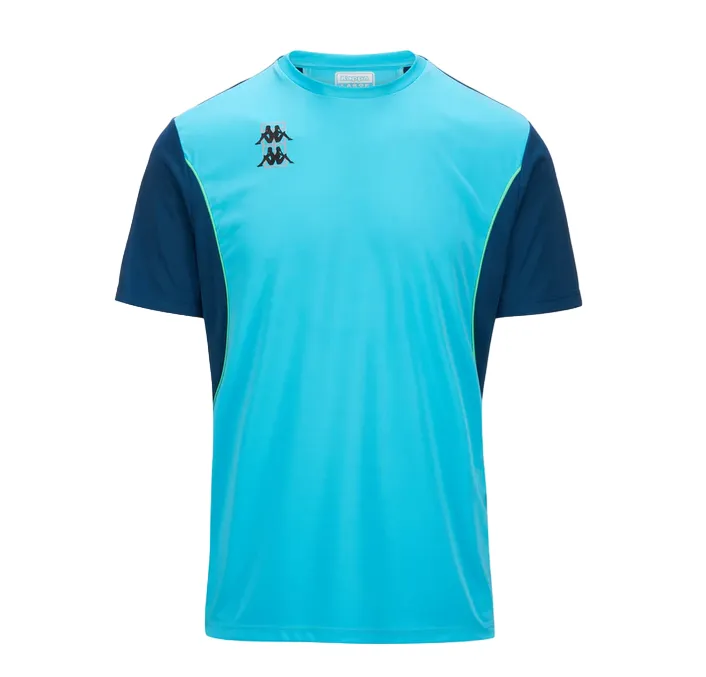 Kappa men's short sleeve t-shirt Kombat Padel Fagus 341M6KW A02 turquoise