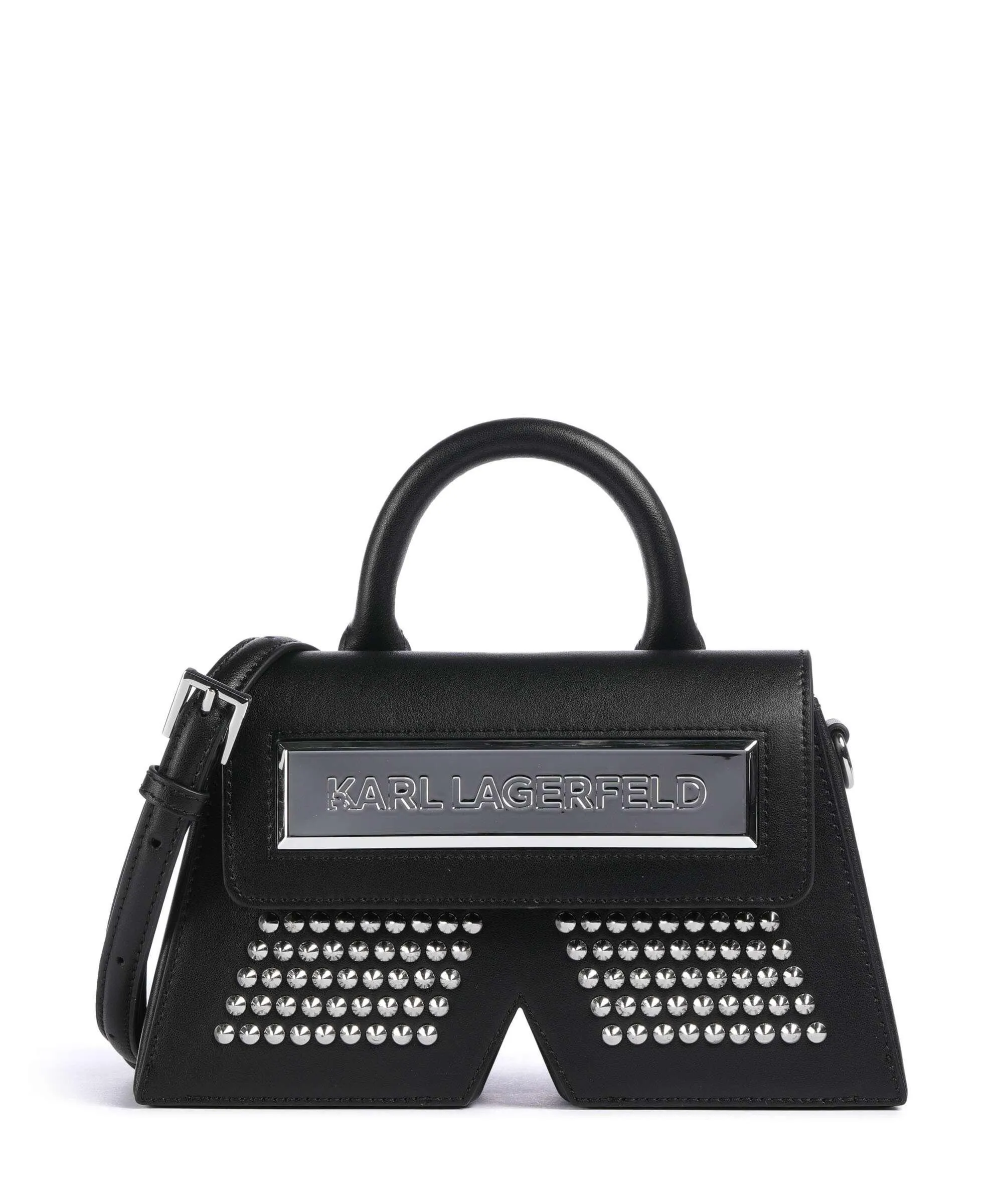  Karl Lagerfeld Ikon K Borsa a tracolla pelle di vacchetta finemente grana nero  