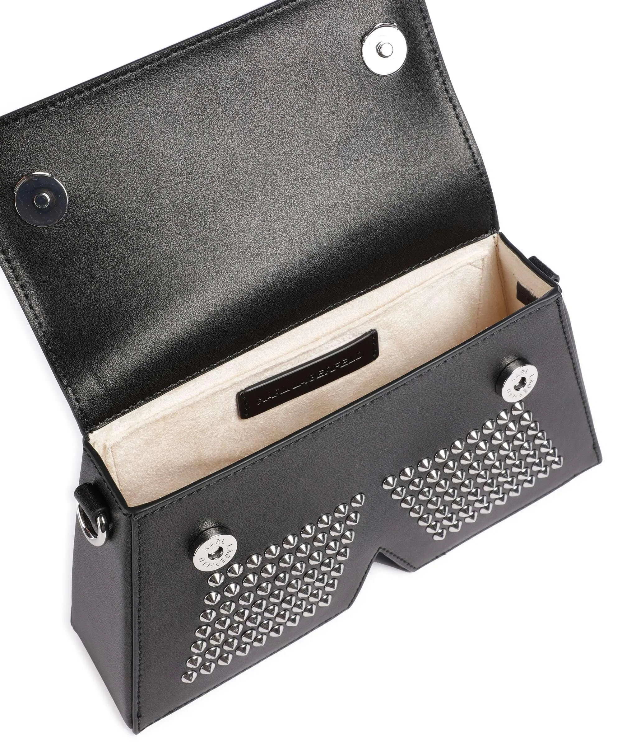  Karl Lagerfeld Ikon K Borsa a tracolla pelle di vacchetta finemente grana nero  