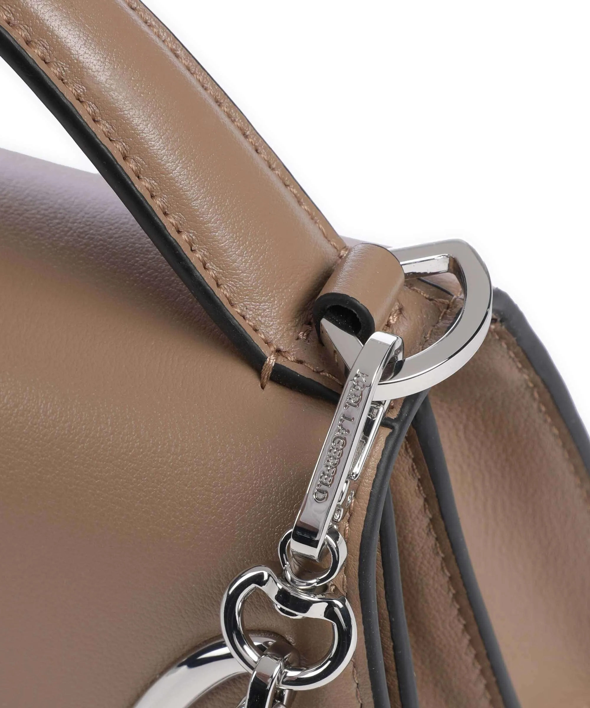  Karl Lagerfeld K/Signature Small Borsa a mano pelle di vacchetta finemente grana marrone  
