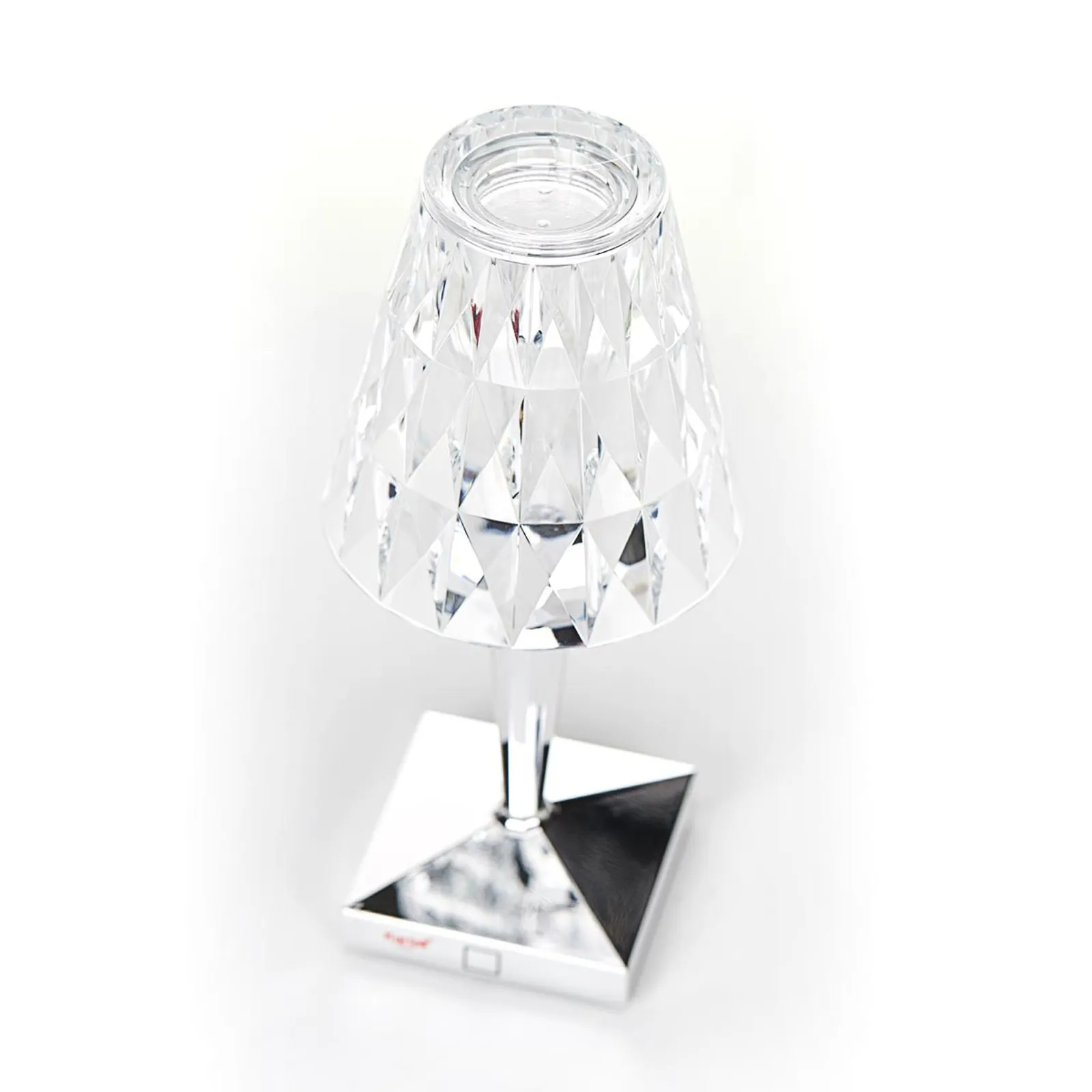 Kartell Lampada LED da tavolo a batteria Battery, 26 cm, color cromo, IP54