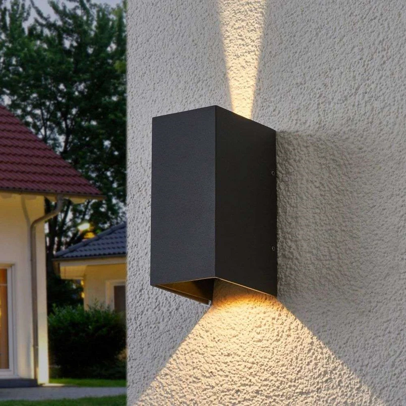 Kimian Applique da Parete da Esterno Grigio Scuro - Lucande | Acquista online