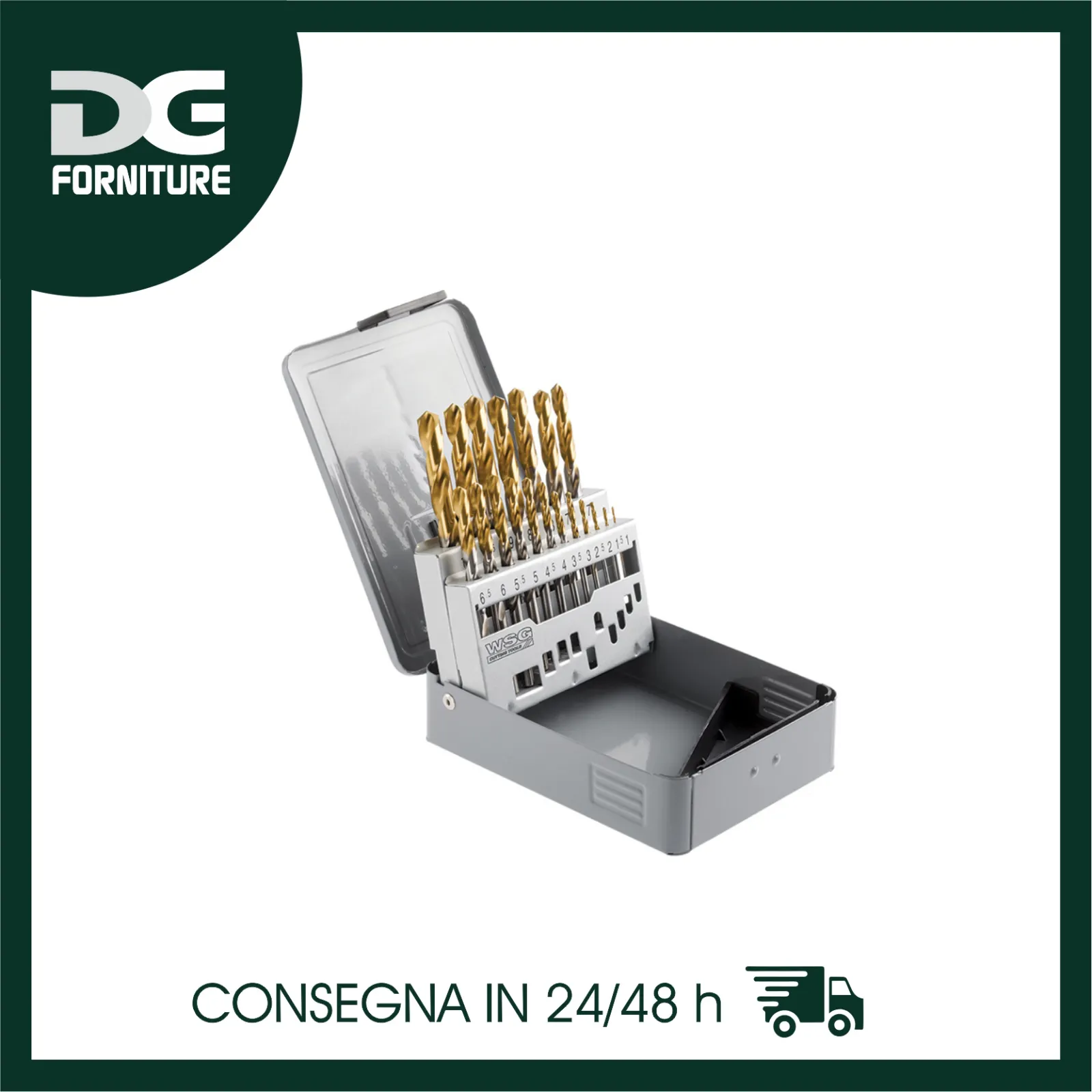 KIT 19 PUNTE TRAPANO PER ACCIAIO FERRO WSG 4119 SEMIRICOPERTE TIN 1,00