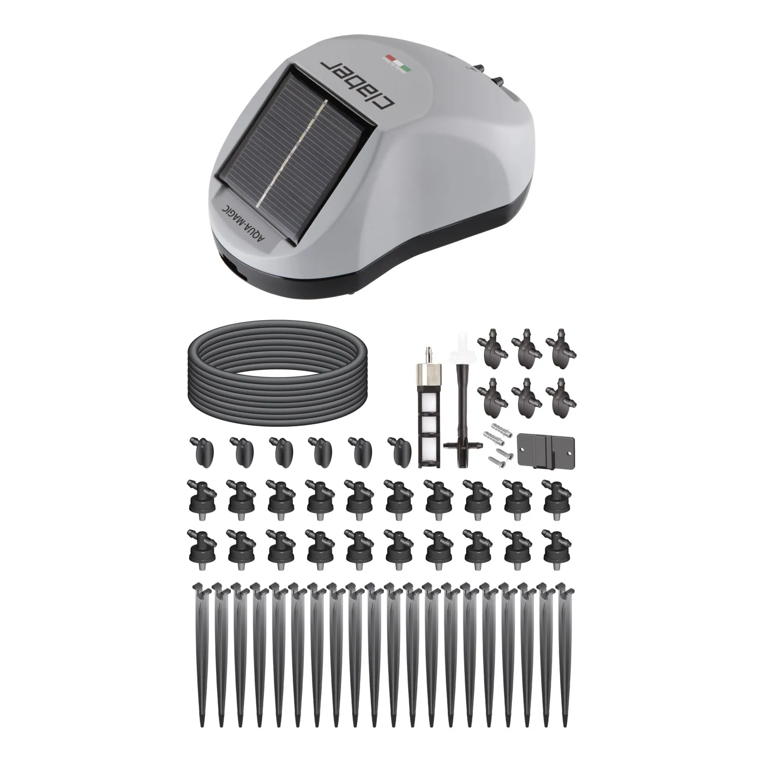 Kit irrigazione a goccia Claber con pannello fotovoltaico Aqua-Magic System