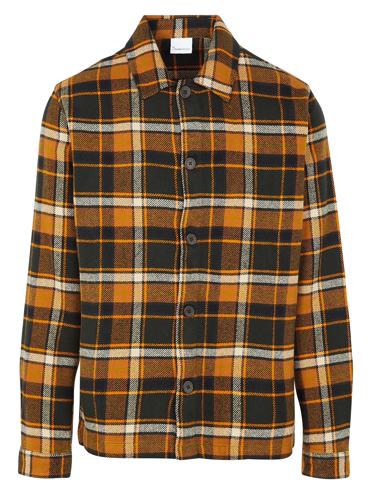 KNOWLEDGE COTTON APPAREL   Camicia a quadri con colletto classico regular fit in cotone bio | Verde