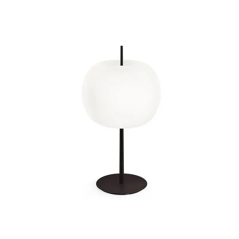 kushi XL lampada da tavolo diffusore in vetro opale incamiciato e soffiato e asta in metallo 70W E27