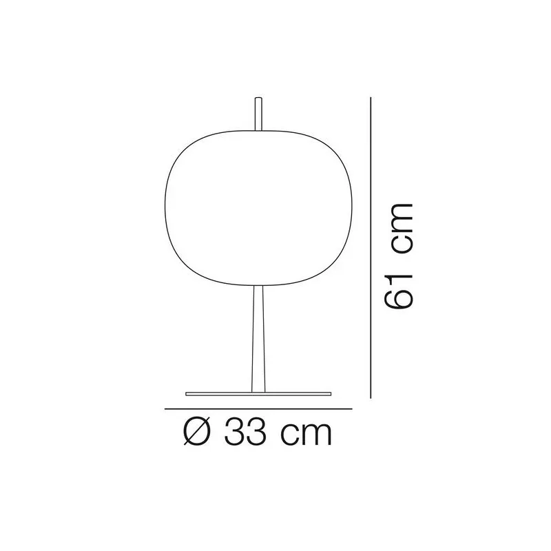 kushi XL lampada da tavolo diffusore in vetro opale incamiciato e soffiato e asta in metallo 70W E27