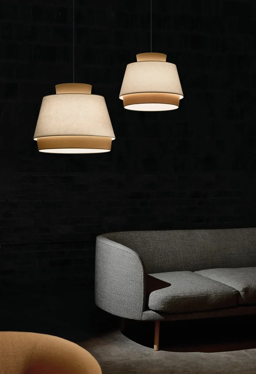 Lampada a Sospensione Aspen Paralume Lino Sabbia Ø45 cm ACB