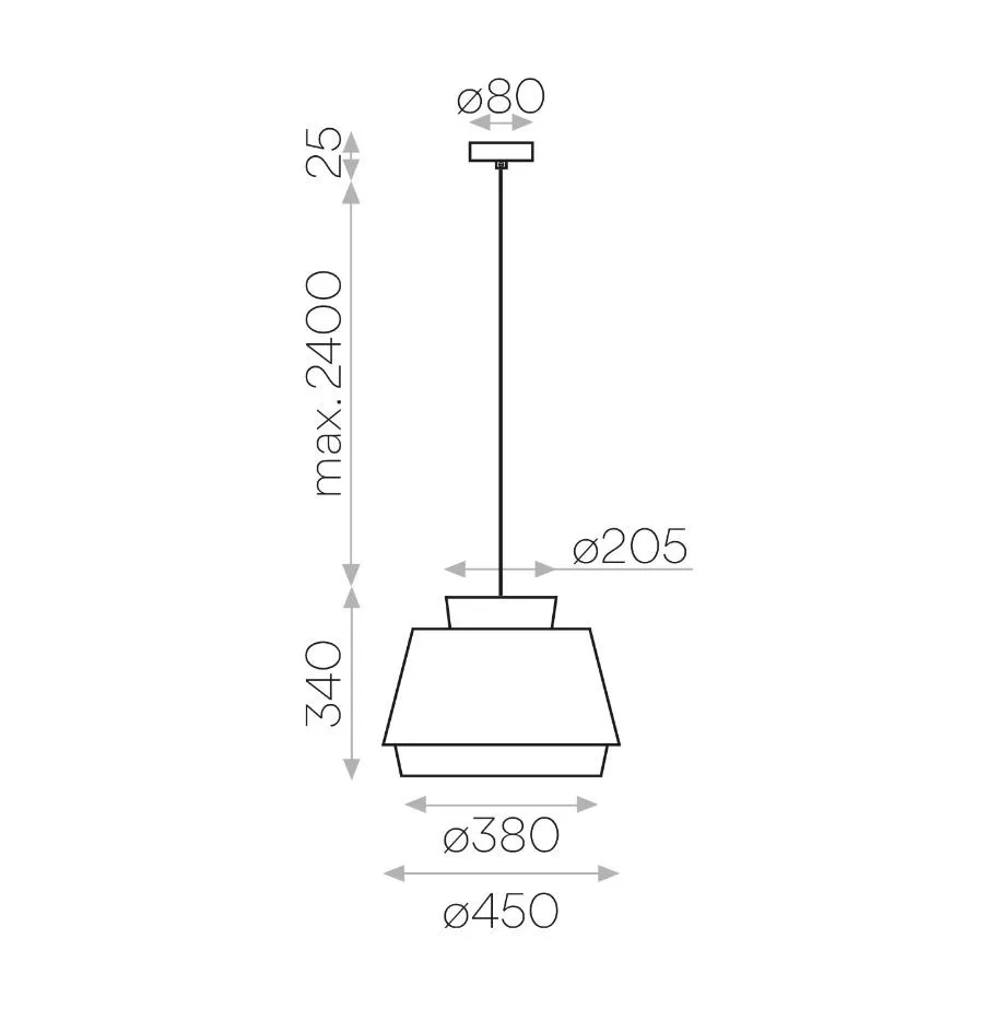 Lampada a Sospensione Aspen Paralume Lino Sabbia Ø45 cm ACB