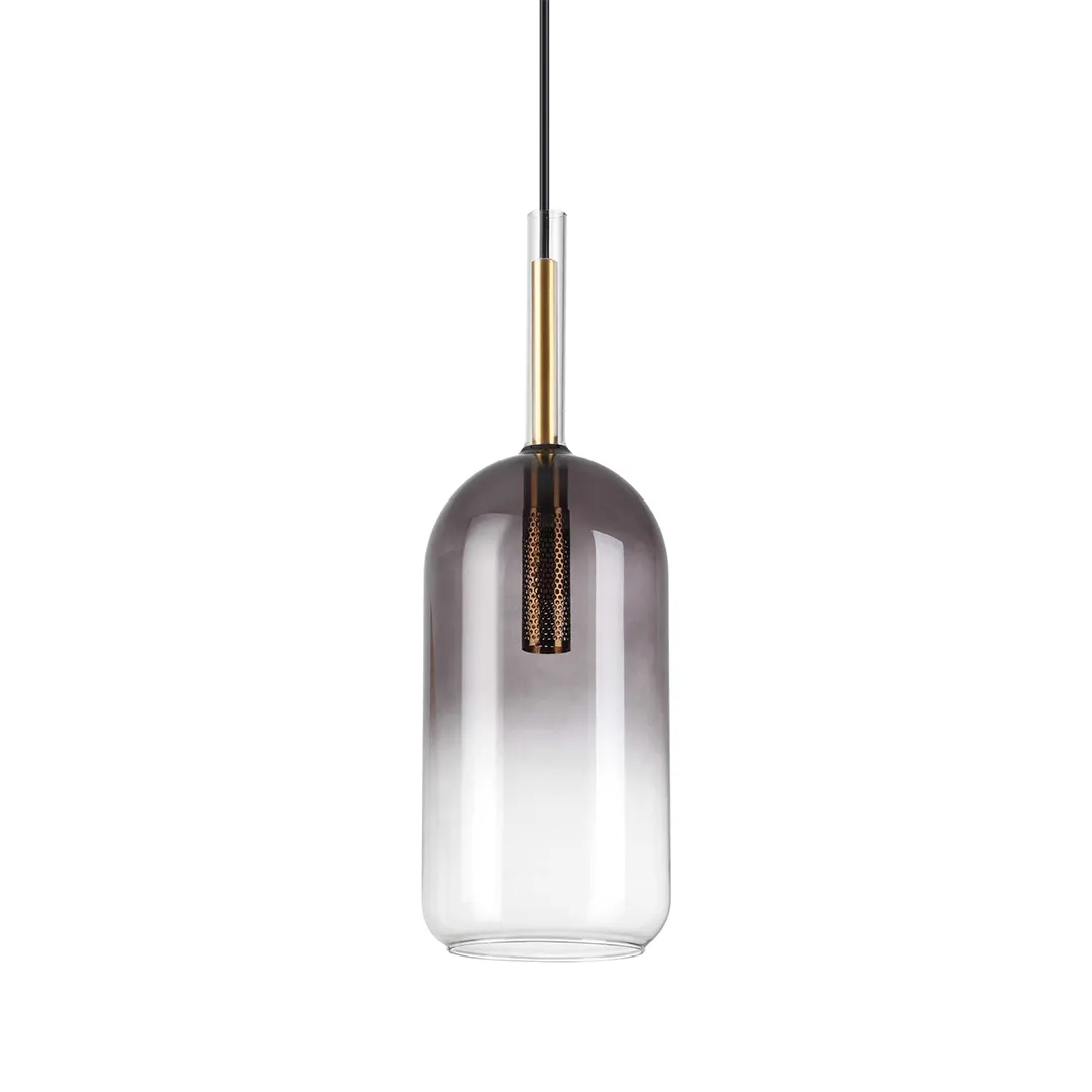 Lampada a Sospensione IDEAL LUX – EMPIRE Metallo Vetro Sfumato Cromo 1 Luce D. 12